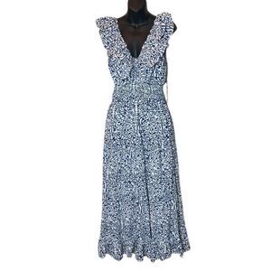 Caroline constas women’s small maxi dress ruffle tiered smock patterned